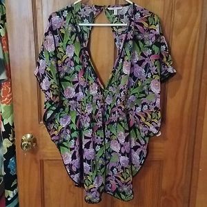 Floral beach coverup